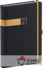 Denní diář Twill 2021, černozlatý, 15 × 21 cm - książka
