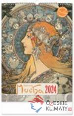 Nástěnný kalendář Alfons Mucha 2024
