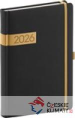 Denní diář Twill 2026, černo-zlatý