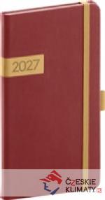 Kapesní diář Twill 2027, bordó-zlat...