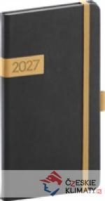 Kapesní diář Twill 2027, černo-zlat...