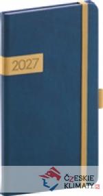 Kapesní diář Twill 2027, modro-zlatý