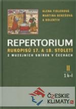Repertorium rukopisů 17. a 18. století...