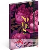 NOTIQUE Notes Fialové květy, linkovaný - książka