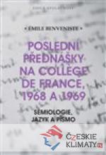 Poslední přednášky na Collége de France 1968 a 1969 - książka