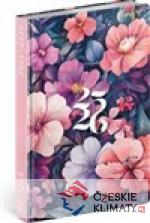 Spirálový 18měsíční diář Petito Kytice 2025/2026 - książka