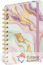 Spirálový 18měsíční diář Petito Růžový mramor 2025/2026 - książka